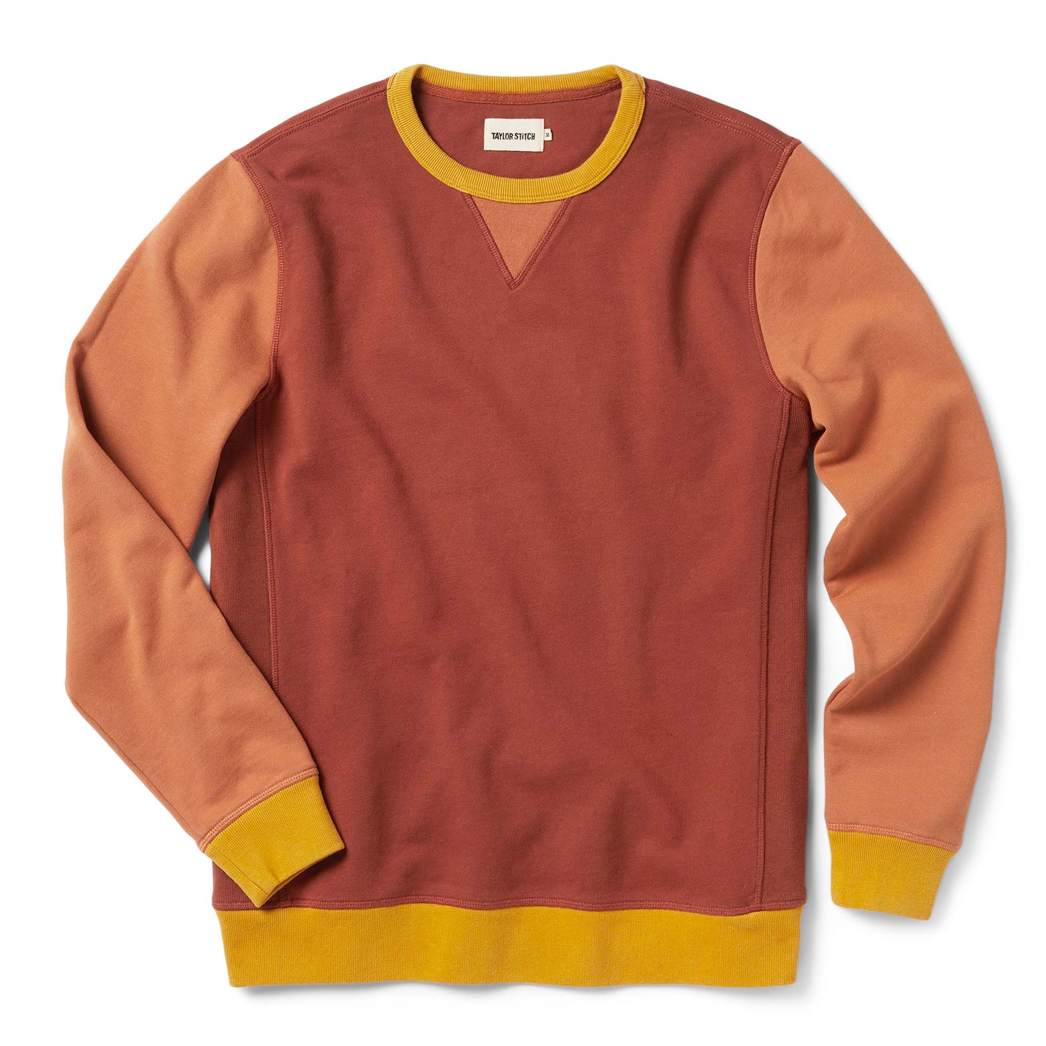 The Fillmore Crewneck in Campfire Colorblock
