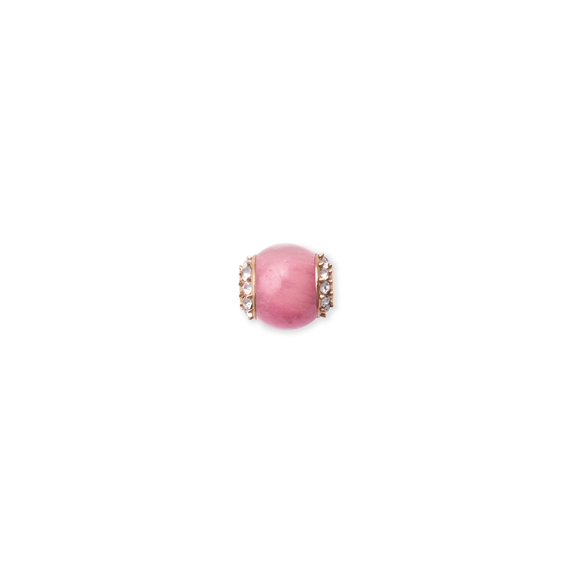 Rhodonite Crystal Orb Rose Gold Charm