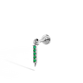 Emerald Eternity Bar Charm Threaded Stud Earring