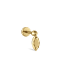 Faceted Gold Marquise Threaded Charm Earring With Titanium Backing