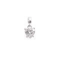 Heart White Crystal Charm S925 Sterling Silver