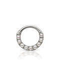 Pearl Horizontal Eternity Hoop Earring