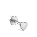 Heart Threaded Stud Earring With Titanium Backing