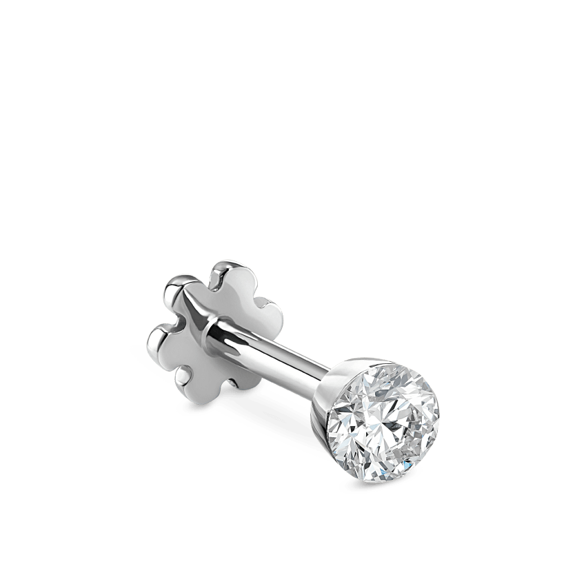 Invisible Set Diamond Threaded Stud Earring With Titanium Backing