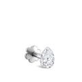 Invisible Set Diamond Pear Threaded Stud Earring