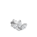 Diamond Engraved Lotus Threaded Stud Earring With Titanium Backing
