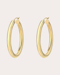 Medium 14K Gold Tubular Hoop Earrings