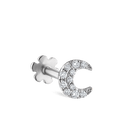Diamond Moon Threaded Stud Earring