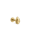 Faceted Gold Pear Threaded Stud Earring