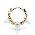 Triple Short Opal Spike Granulated Hoop Earring