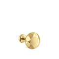 Faceted Gold Round Threaded Stud Earring With Titanium Backing