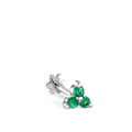 Emerald Trinity Threaded Stud Earring With Titanium Backing