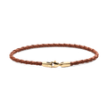 Daniel  Braided Leather Bracelet St Mawes 2.8 Gold