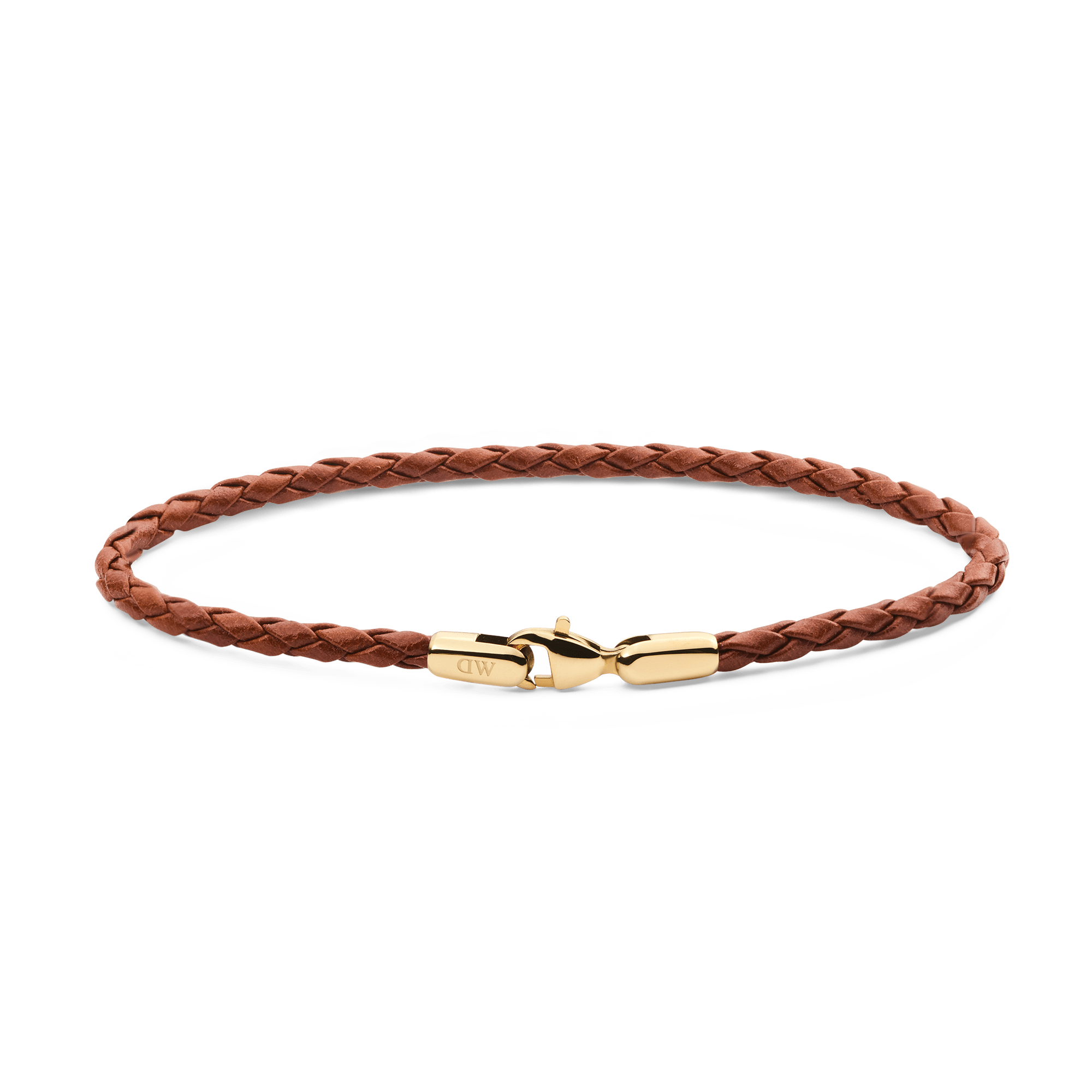 Daniel  Braided Leather Bracelet St Mawes 2.8 Gold