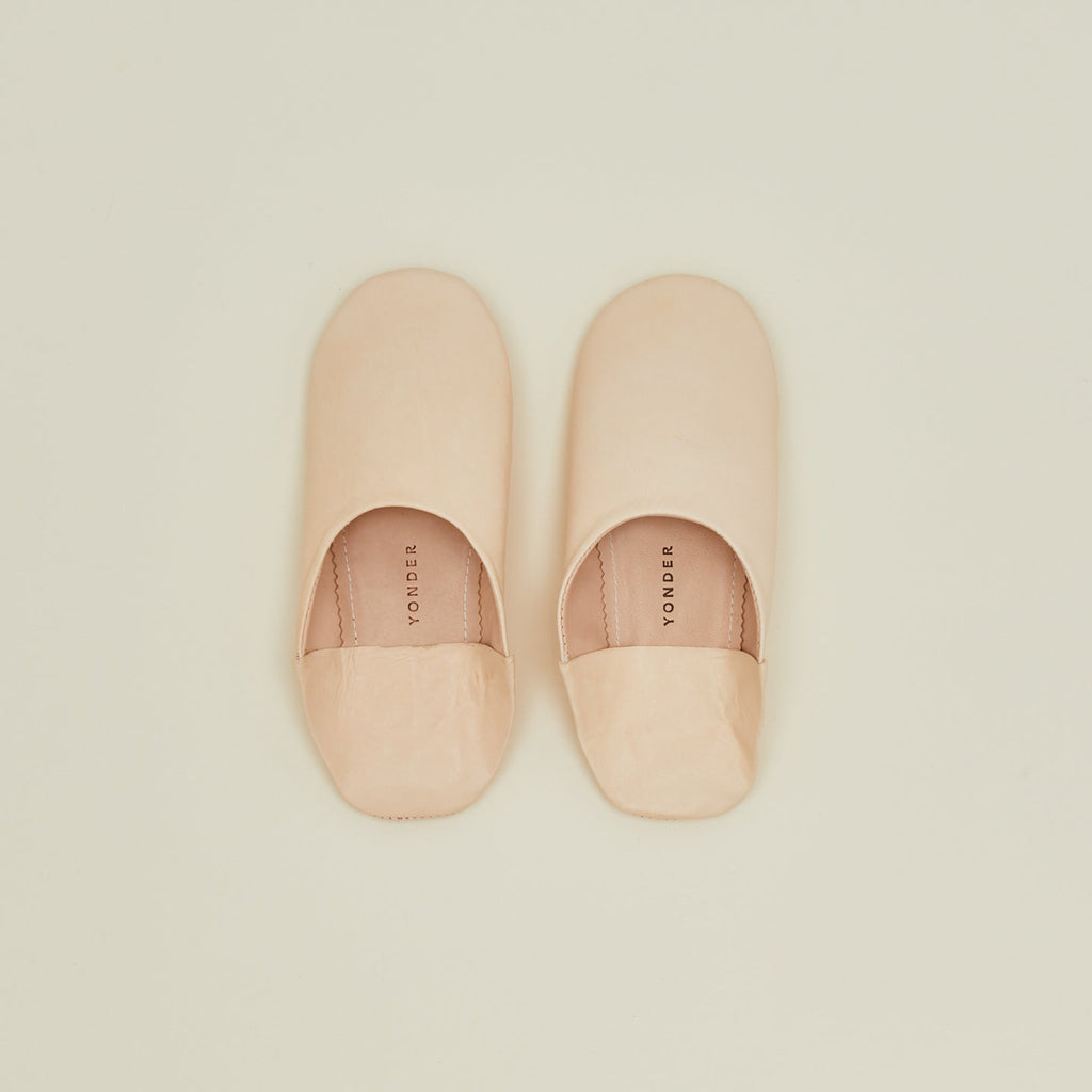 Handmade Leather Slippers - Nude