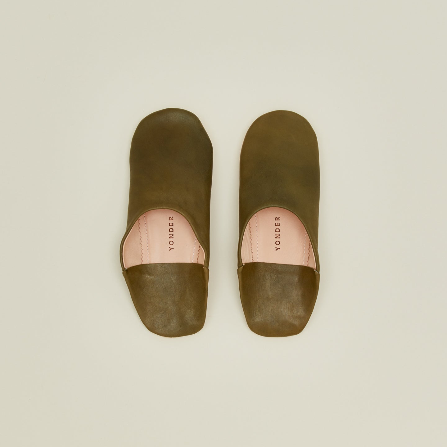 Handmade Leather Slippers - Olive