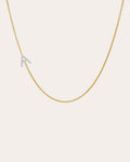 Asymmetric 14K Gold Diamond Initial Necklace