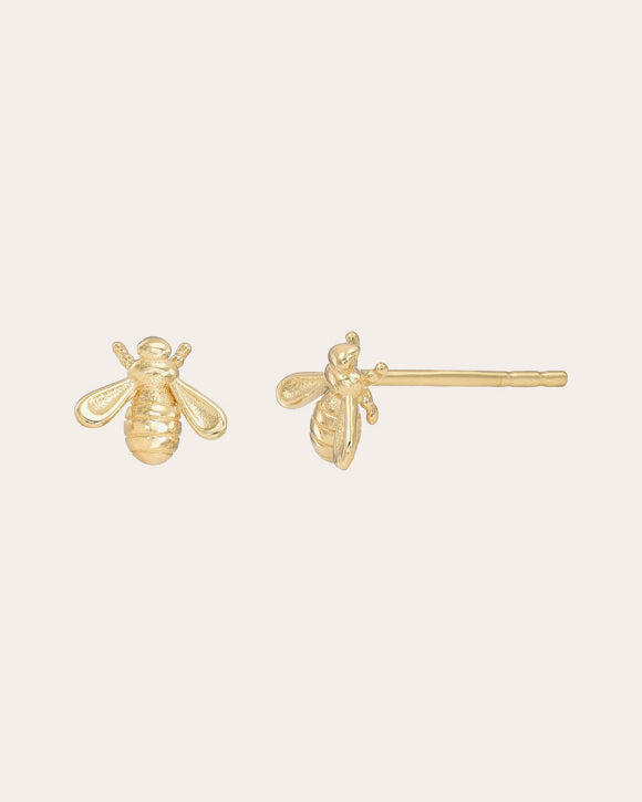 Bee 14K Gold Stud Earrings