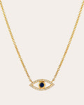 Evil Eye 14K Gold Diamond and Sapphire Pendant Necklace