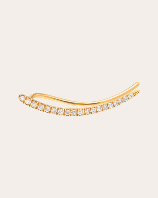 14K Gold Diamond Single Ear Climber
