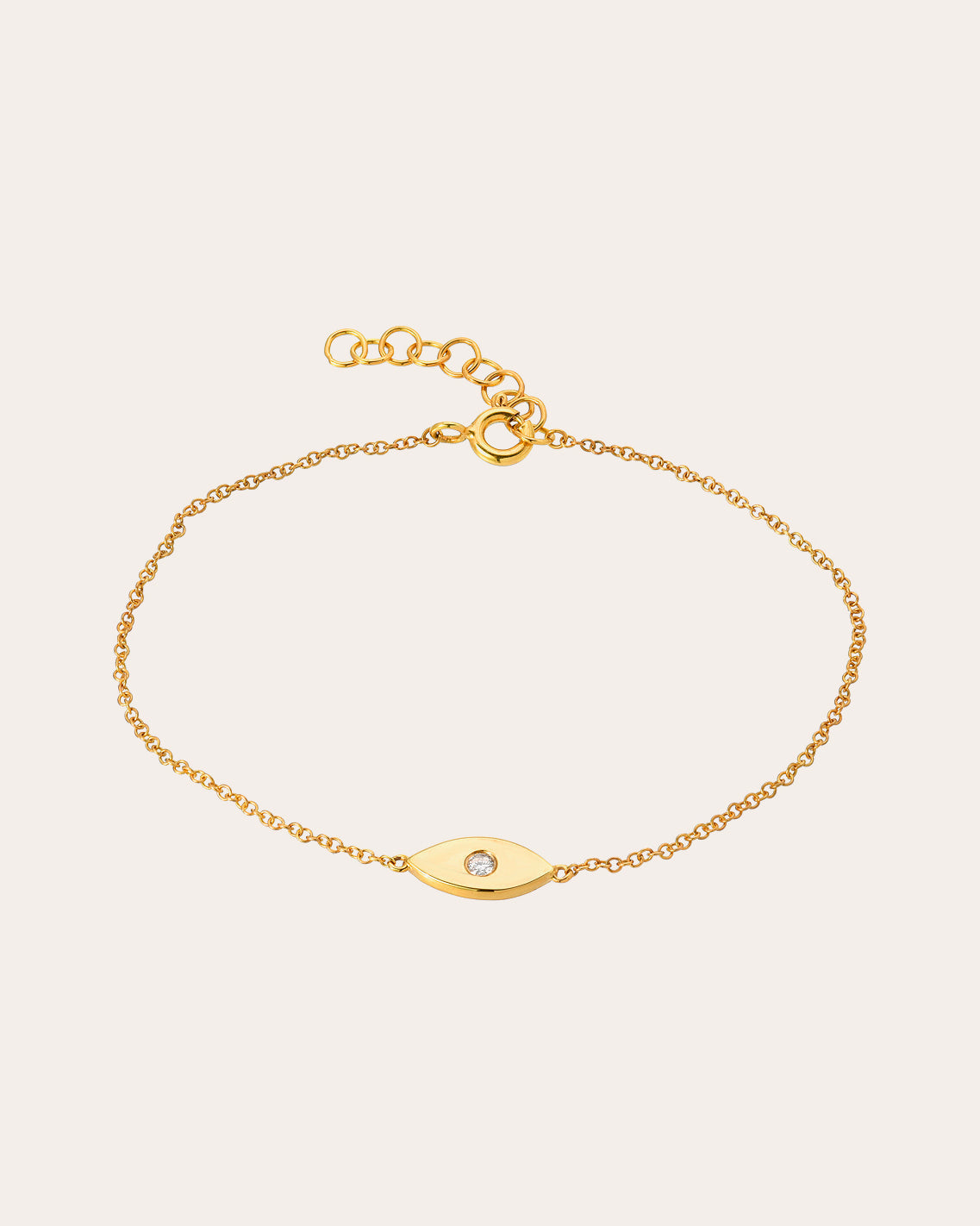 Evil Eye 14K Gold Diamond Charm Bracelet