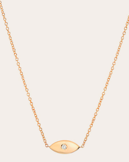 Evil Eye 14K Gold Diamond Pendant Necklace