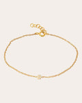Flower 14K Gold Diamond Bracelet