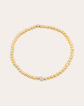 14K Gold Diamond Bead Bracelet