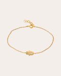 Hamsa 14K Gold Diamond Charm Bracelet