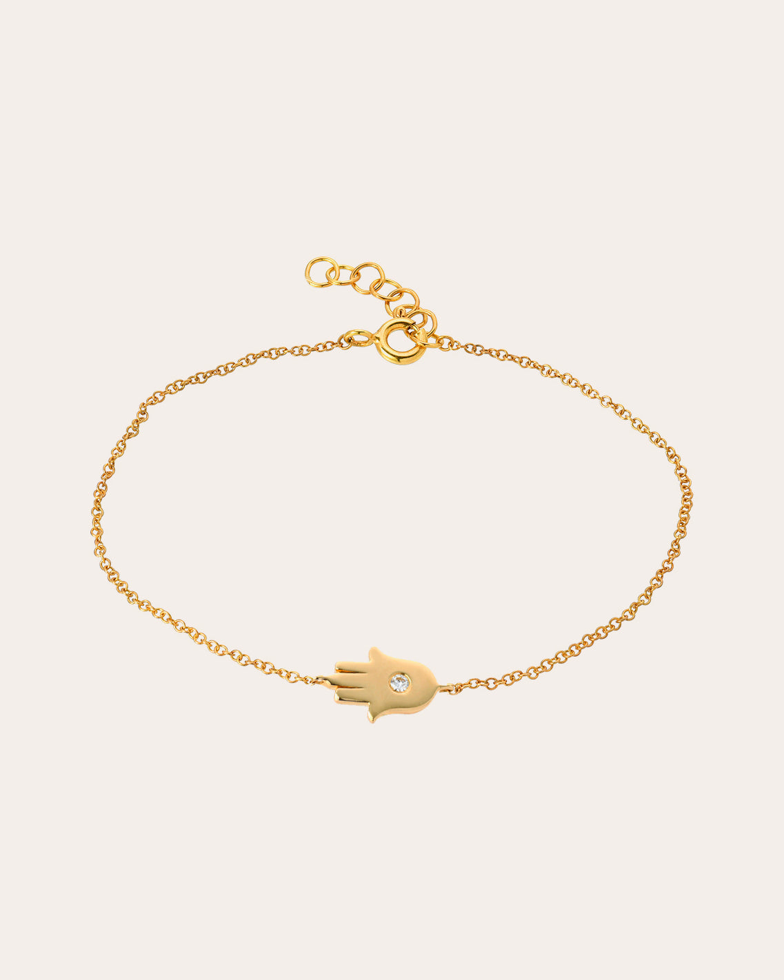 Hamsa 14K Gold Diamond Charm Bracelet