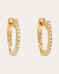 14K Gold Diamond Hoop Earrings