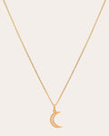 Moon 14K Gold Diamond Pendant Necklace