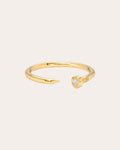 Nail 14K Gold Diamond Open Ring