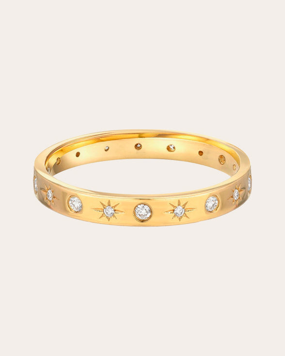 Starburst 14K Gold Diamond Ring