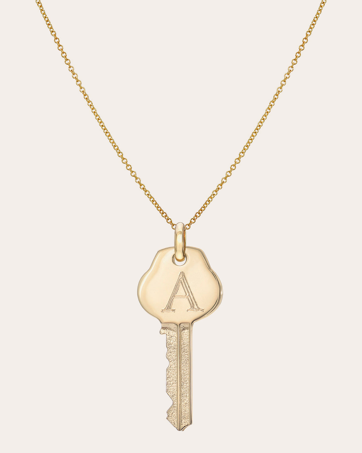 Key 14K Gold Initial Pendant Necklace