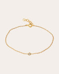 Mini 14K Gold Diamond Bezel Bracelet