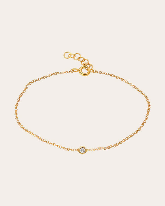 Mini 14K Gold Diamond Bezel Bracelet