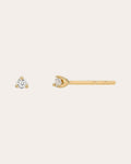 Mini 14K Gold Diamond Stud Earrings