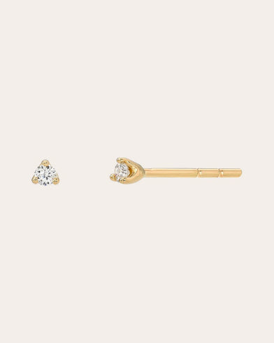 Mini 14K Gold Diamond Stud Earrings