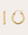 Small 14K Gold Tubular Hoop Earrings