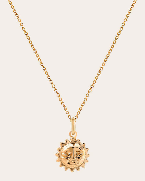 Sun 14K Gold Pendant Necklace