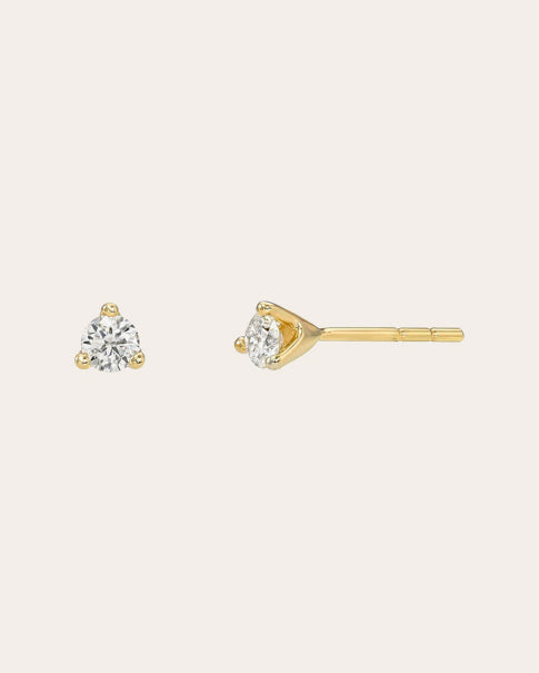 14K Gold Diamond Stud Earrings