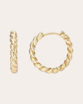 Twisted 14K Gold Hoop Earrings