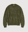 Brushed Super Kid Mohair Pullover in Olive